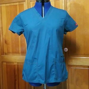 Scrub Top - Dickies, sz M, 2-pocket Ocean Blue